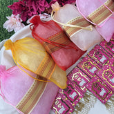 Vriksham Potli Bags & Lotus Tags Combo-Premium Diwali Return Gift-Pink (Pack of 6)-RG347